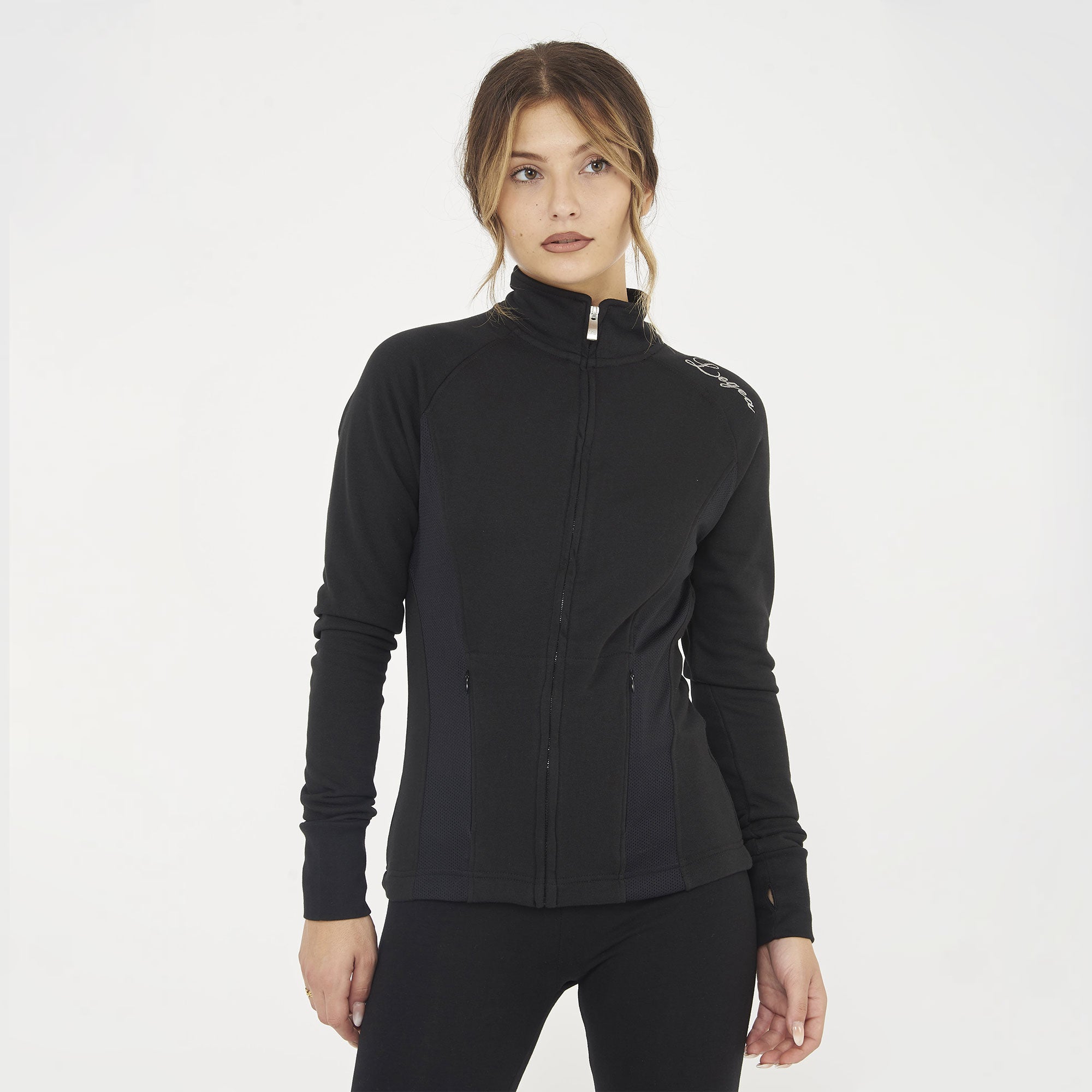 Sudadera Dafne de algodón slim fit con cremallera