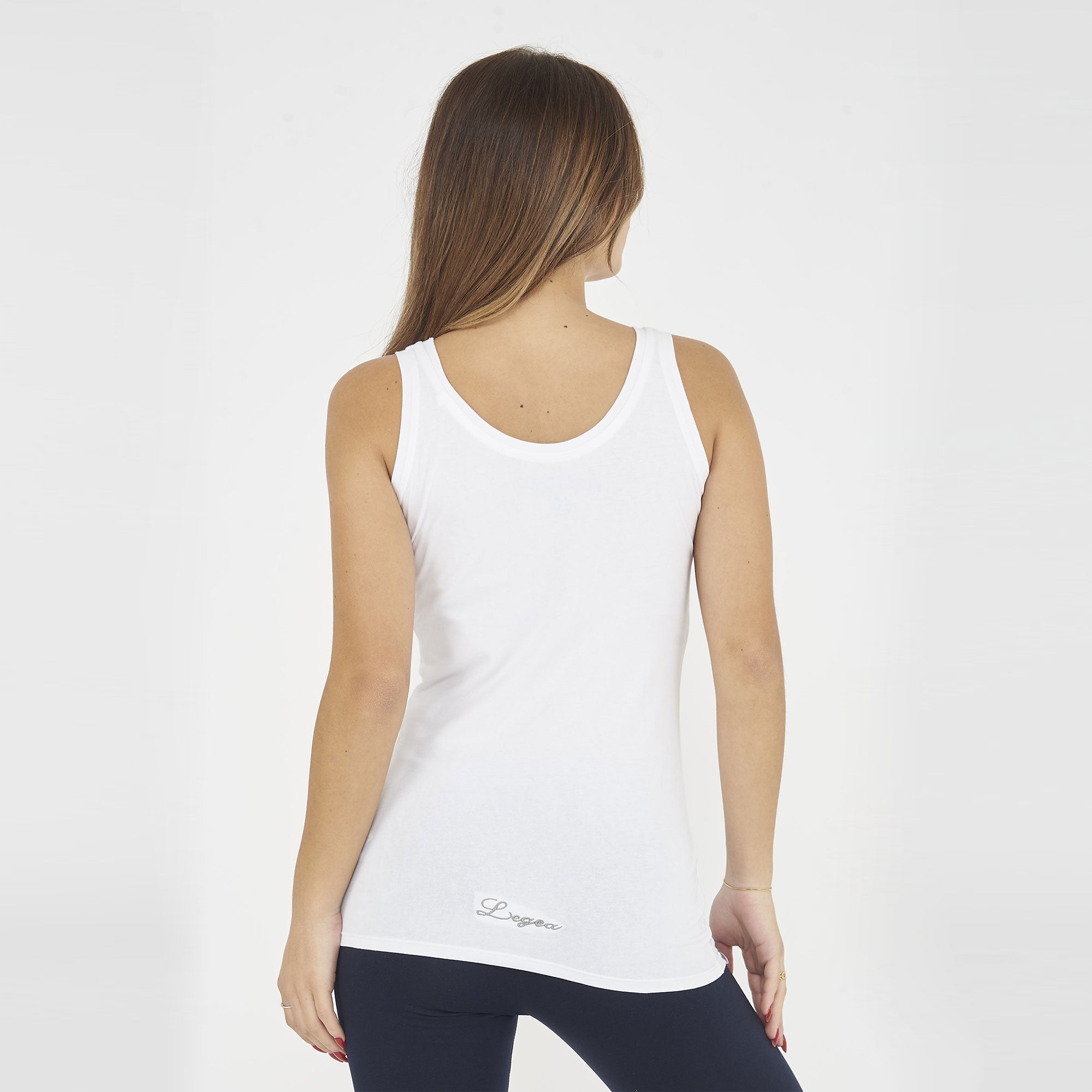 Camiseta sin mangas de algodón Raita con hombros anchos