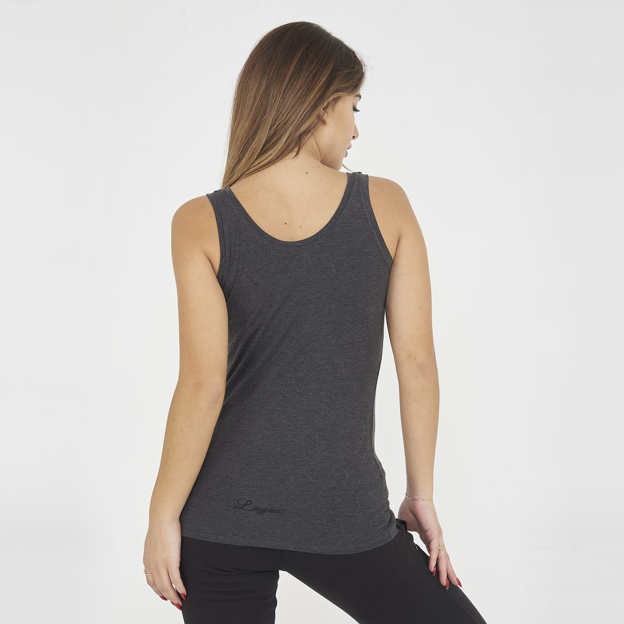 Camiseta sin mangas de algodón Raita con hombros anchos