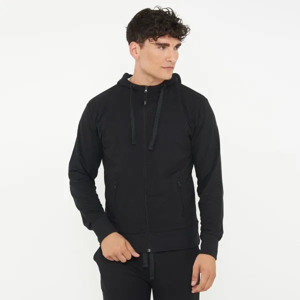 Sudadera deportiva de algodón con cremallera