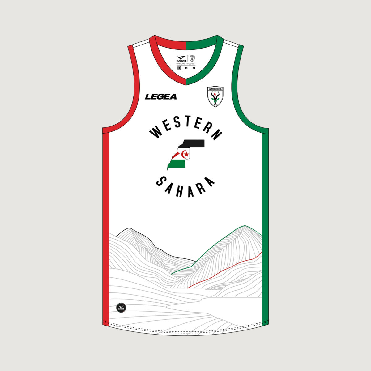 Camiseta Sin Mangas Baloncesto Saharaui - Blanco