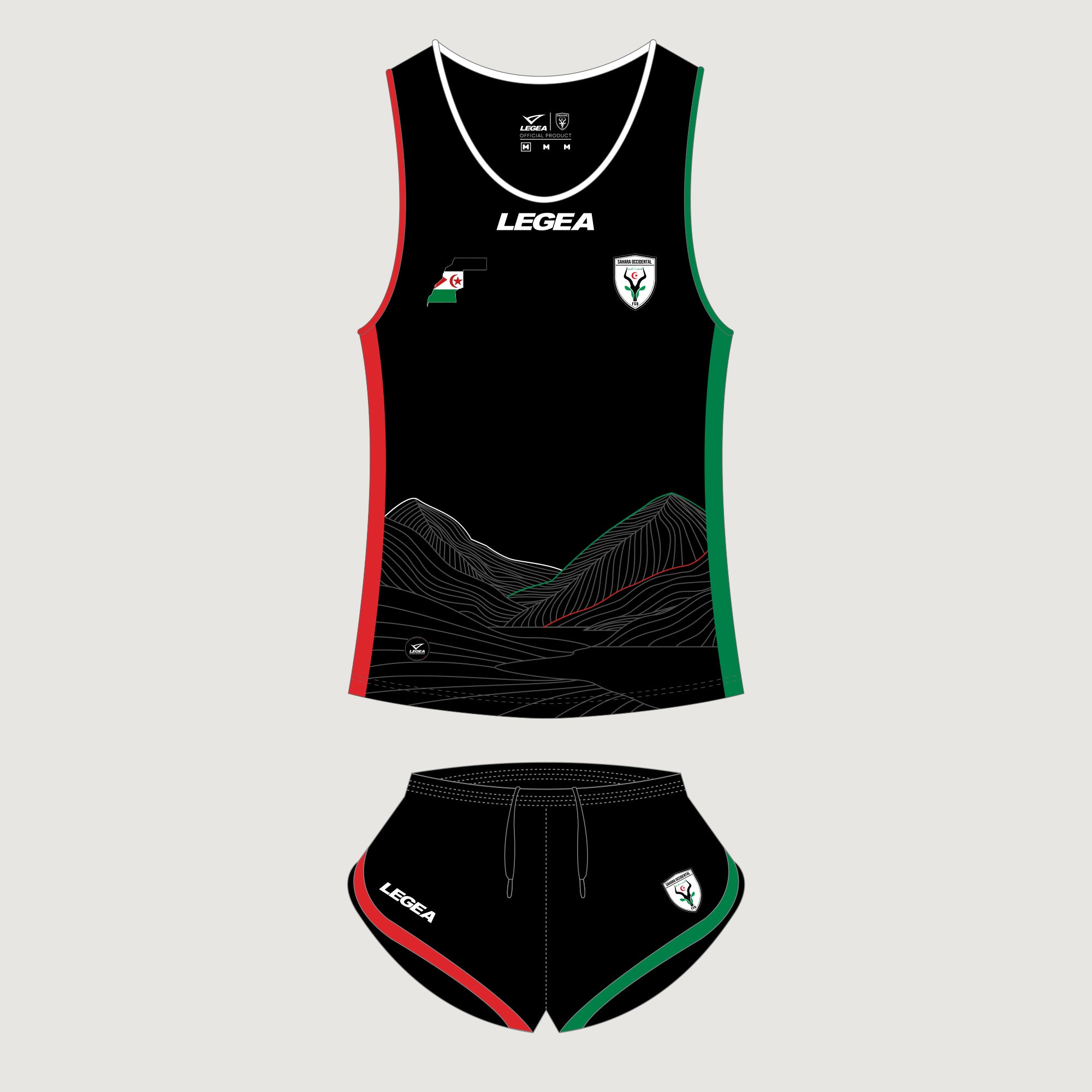 Crni kit za atletiku Saharaui