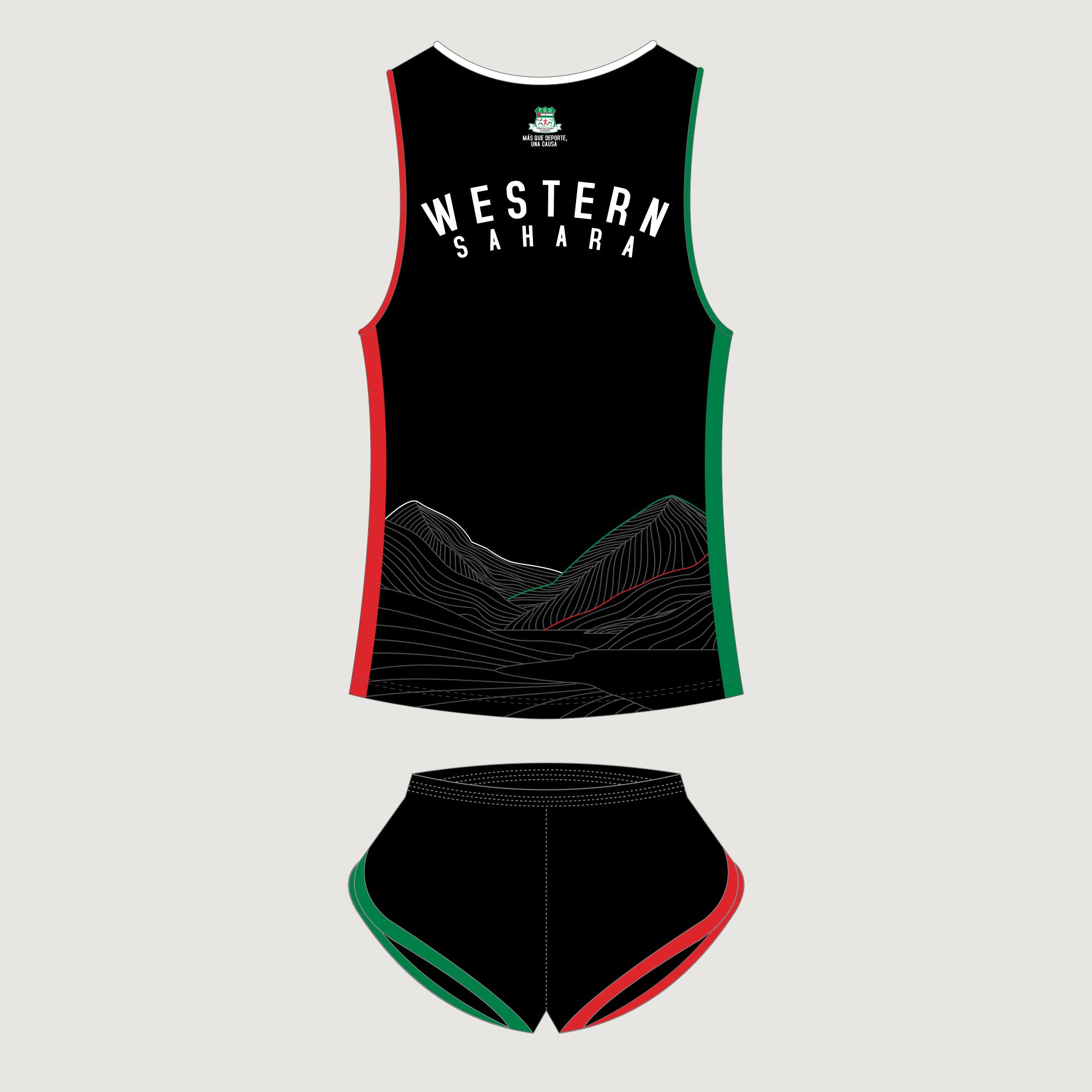 Crni kit za atletiku Saharaui