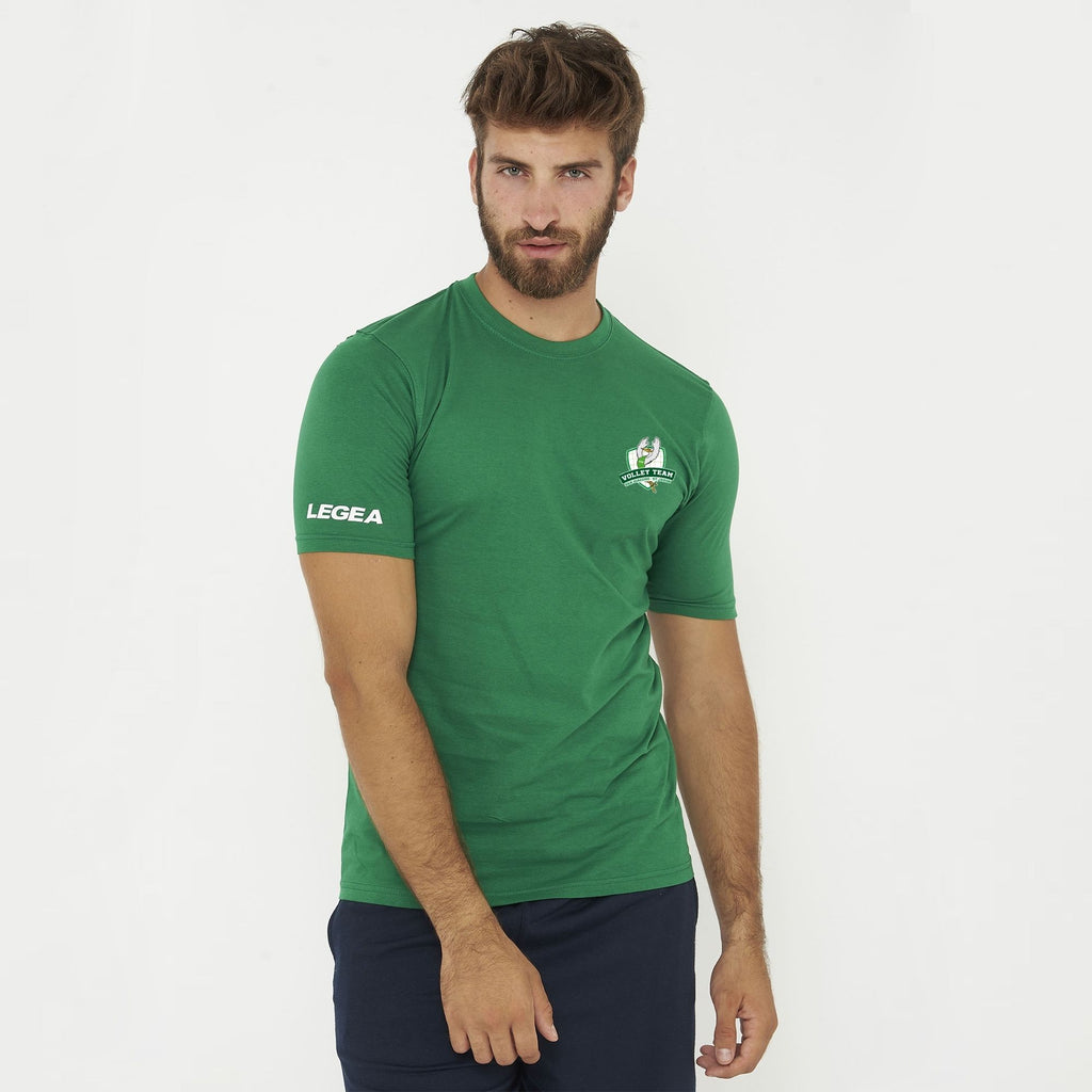 T-shirt girocollo in cotone verde - Volley Team San Giacomo
