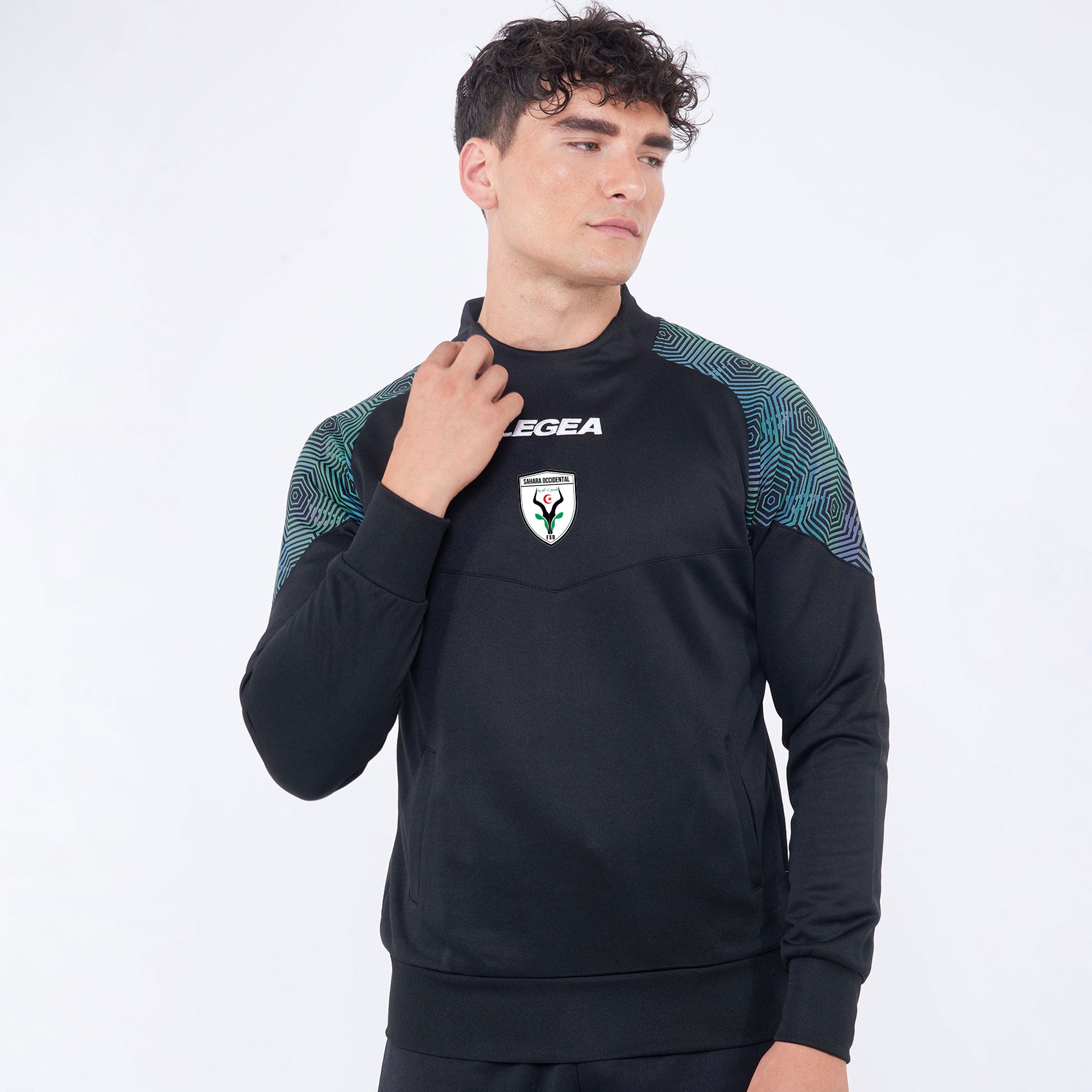 Sudadera de cuello alto con detalles iridiscentes - Saharaui