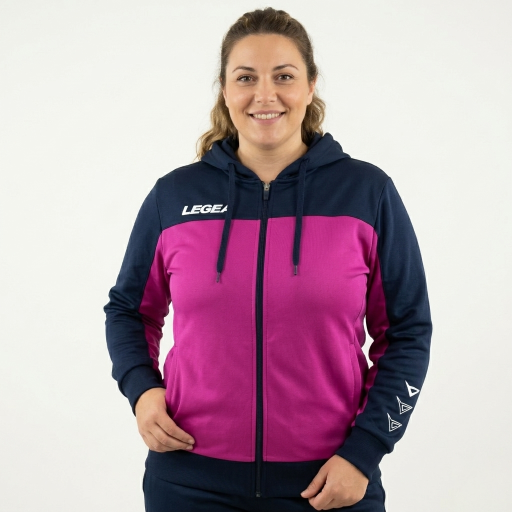 Felpa sportiva con zip e cappuccio Flex - oversize