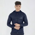 Felpa leggera in cotone con zip e cappuccio Raya - Blu - XL