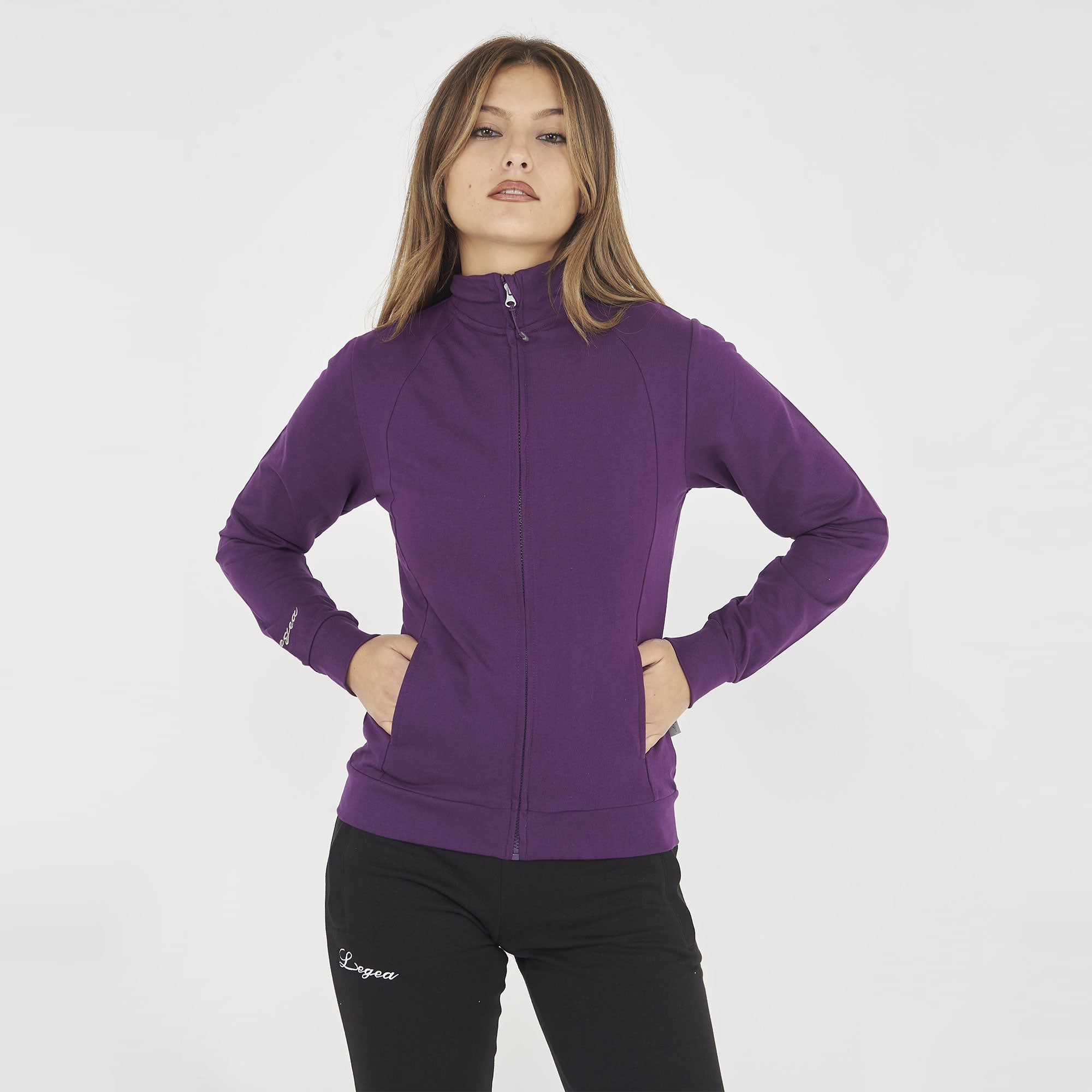 Felpa da running con cappuccio e zip