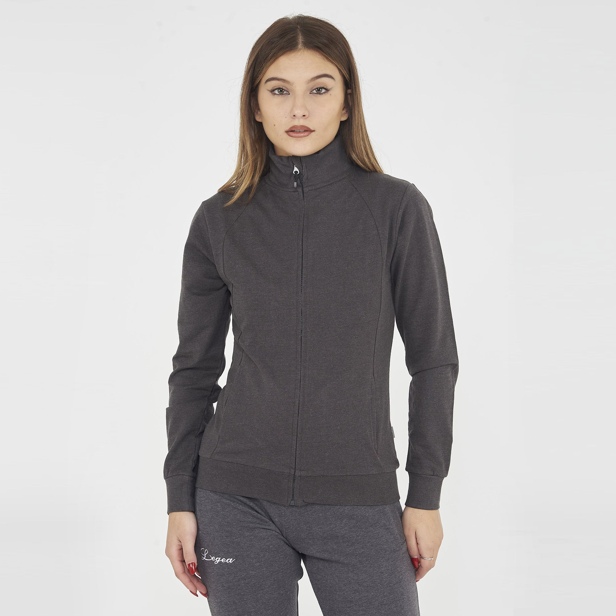 Felpa da running con cappuccio e zip
