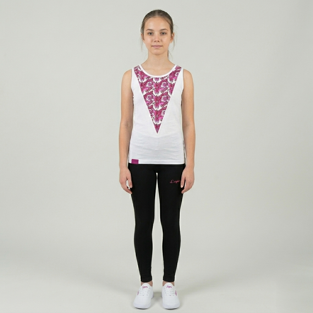 Completo in cotone con canotta per bambine Jasinda - taglie piccole