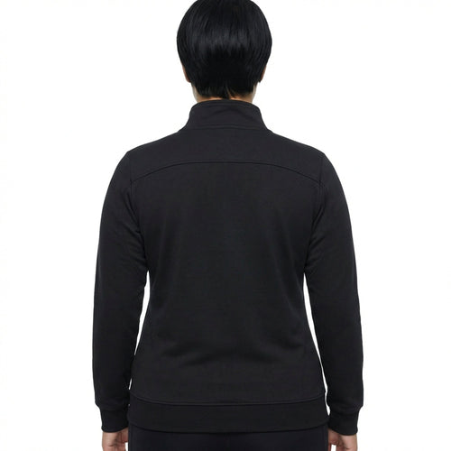Felpa con zip in cotone Karida - Nero - 3XL - oversize
