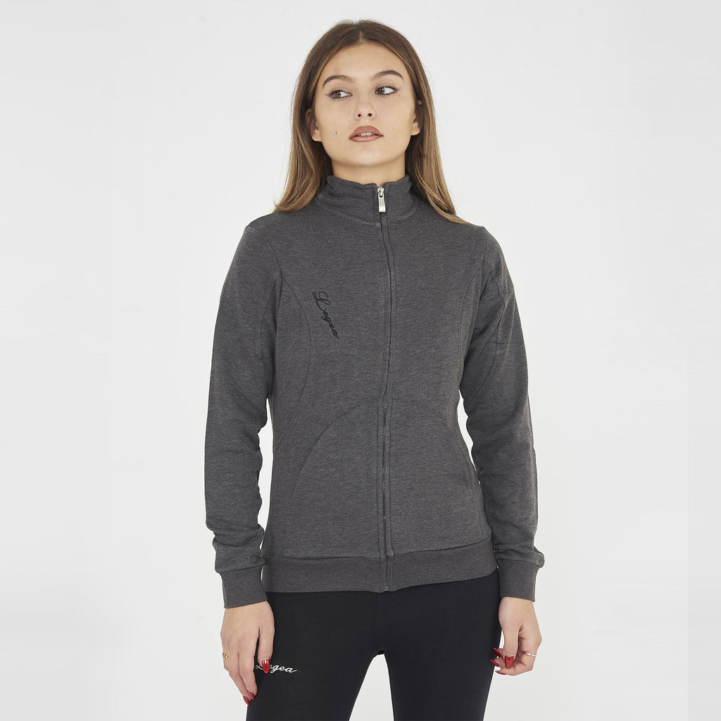 Felpa con zip in cotone Karida