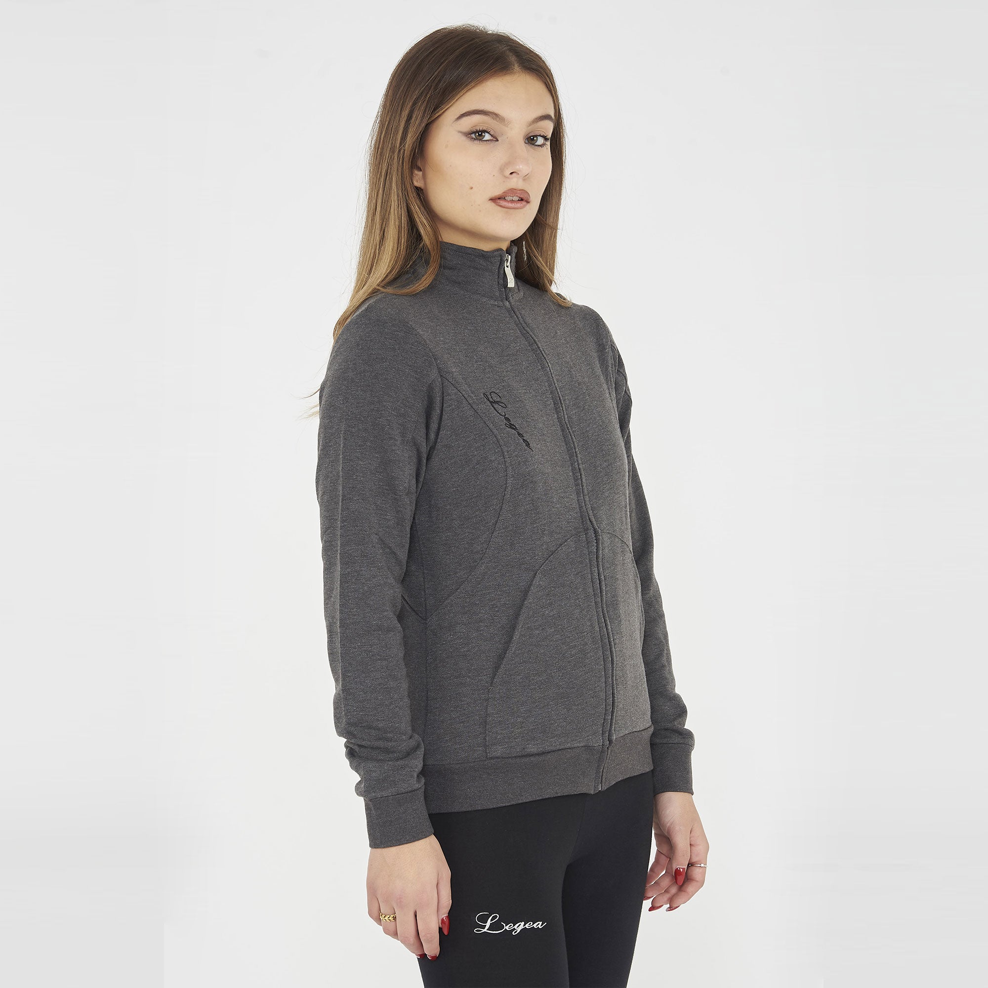 Felpa con zip in cotone Karida