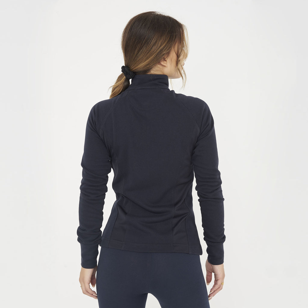 Dafne slim fit pamut pulóver zipzárral
