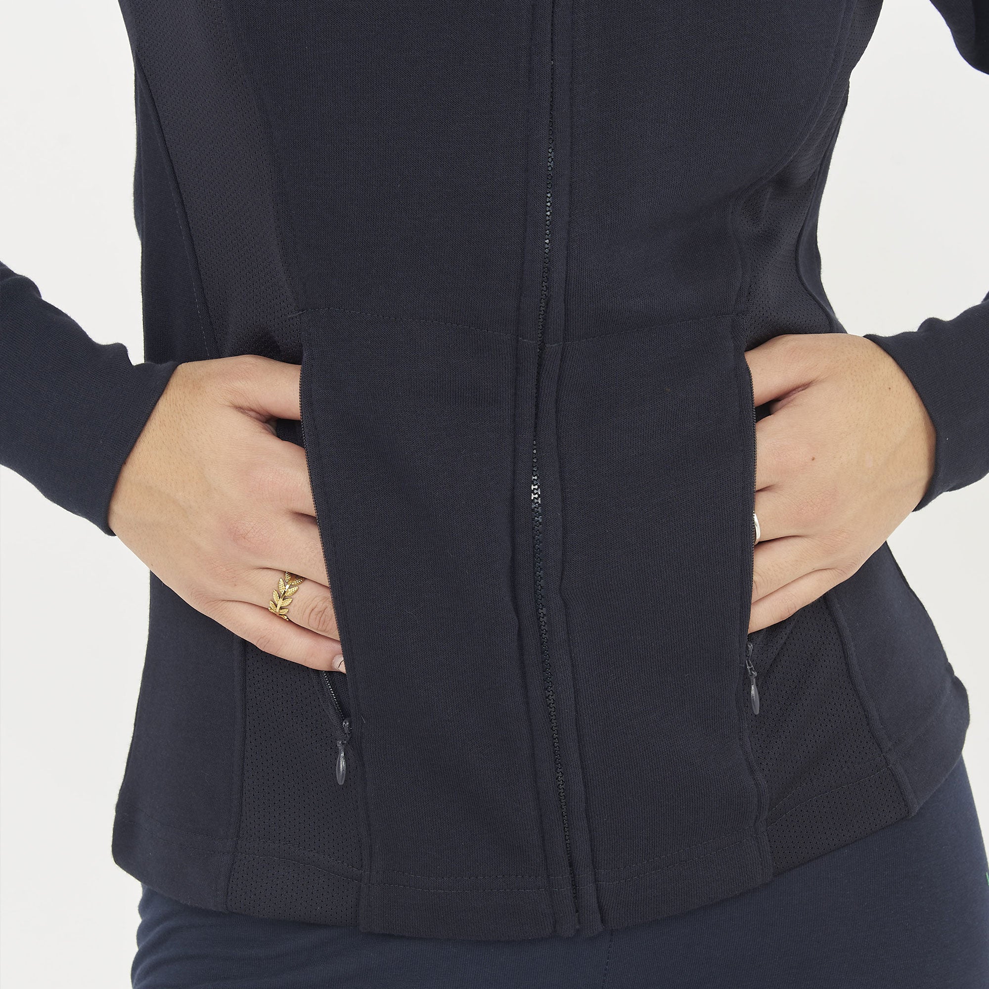 Sudadera ajustada de algodón con cremallera Dafne