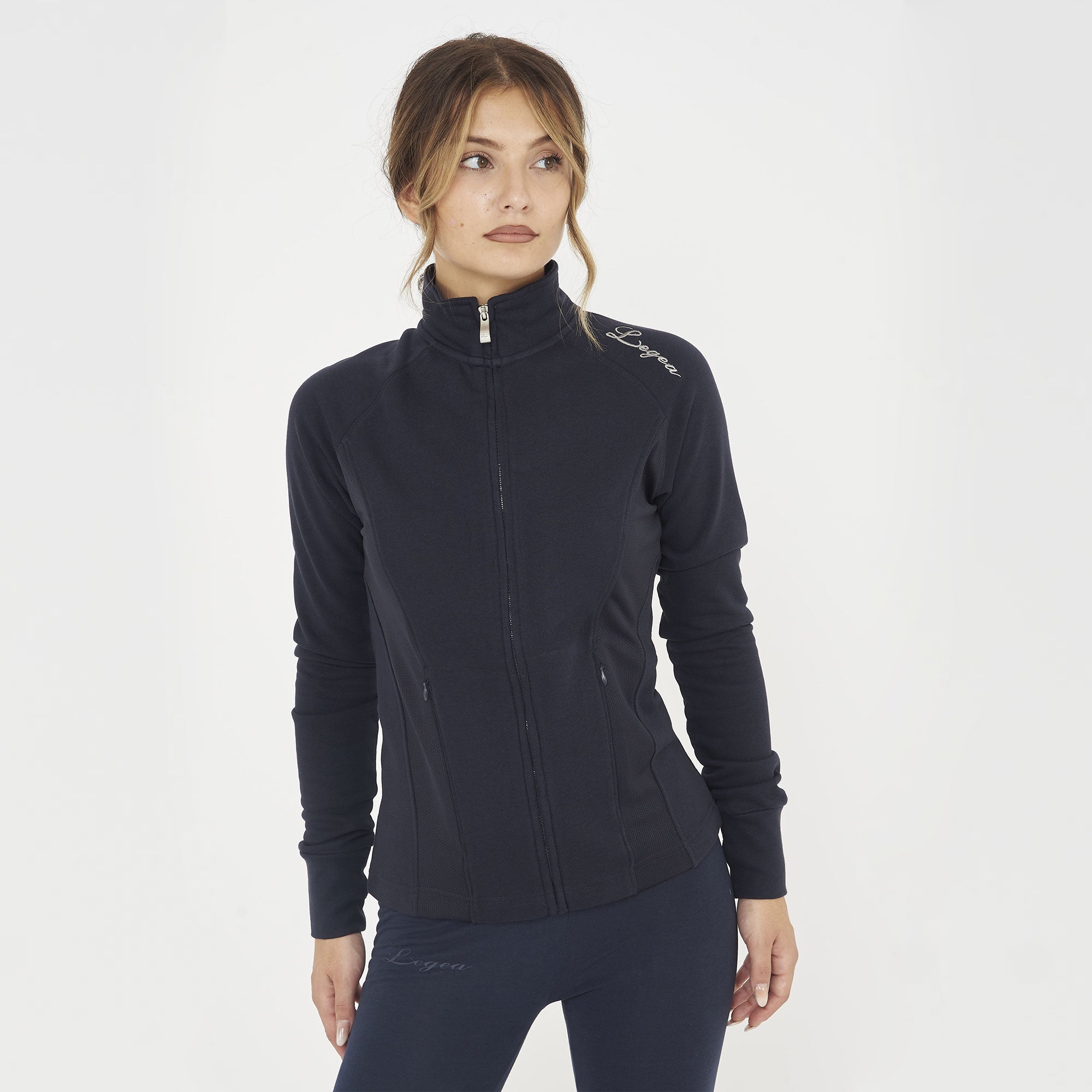 Felpa Dafne da training con zip e cappuccio
