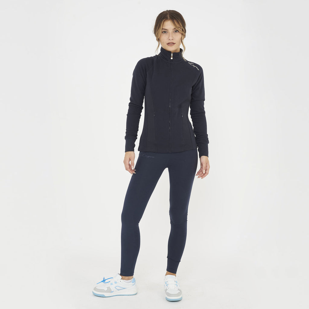 Sudadera Dafne de algodón slim fit con cremallera