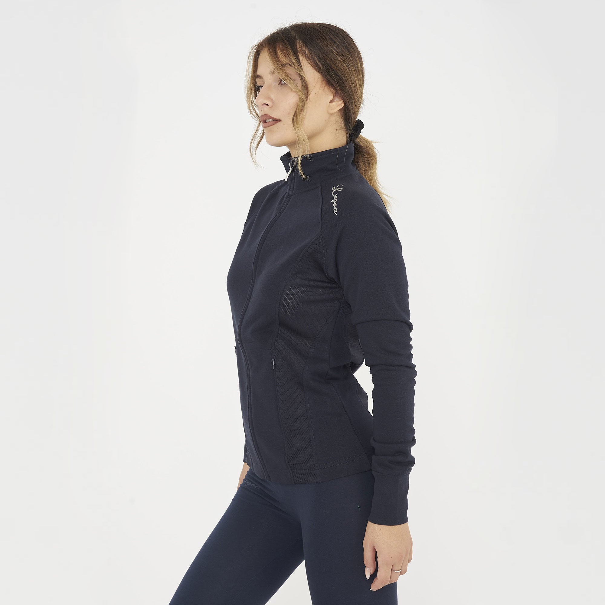 Dafne slim fit pamut pulóver zipzárral