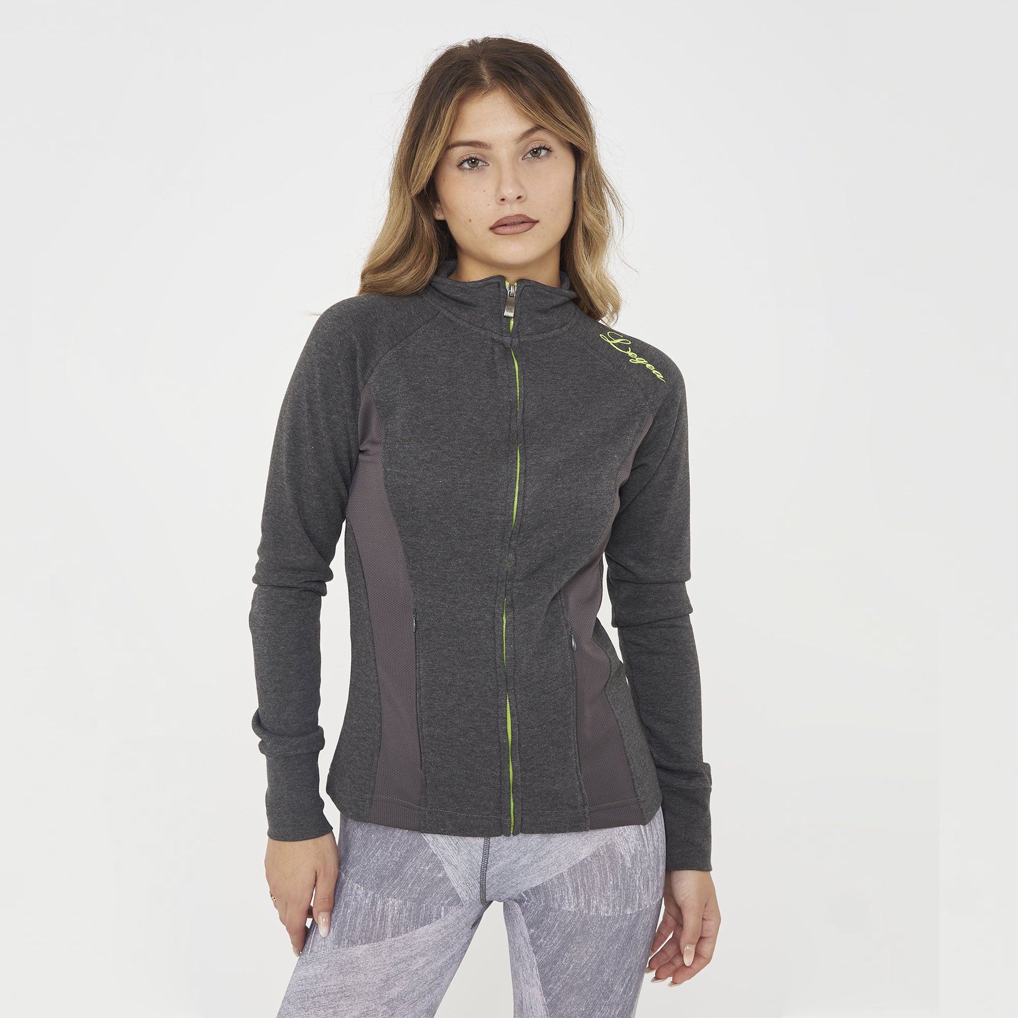 Sudadera Dafne de algodón slim fit con cremallera