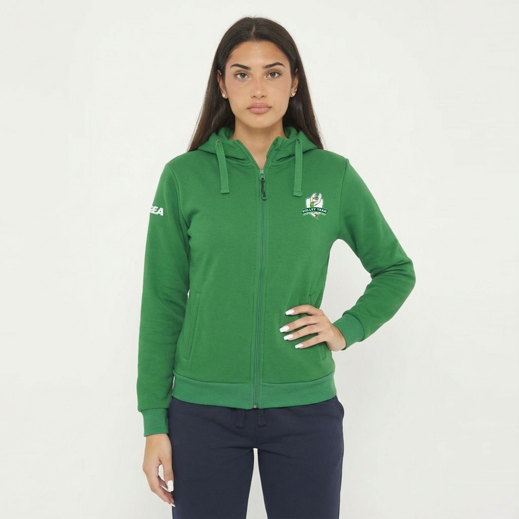 groene-hoodie-met-rits-volley-team-san-giacomo
