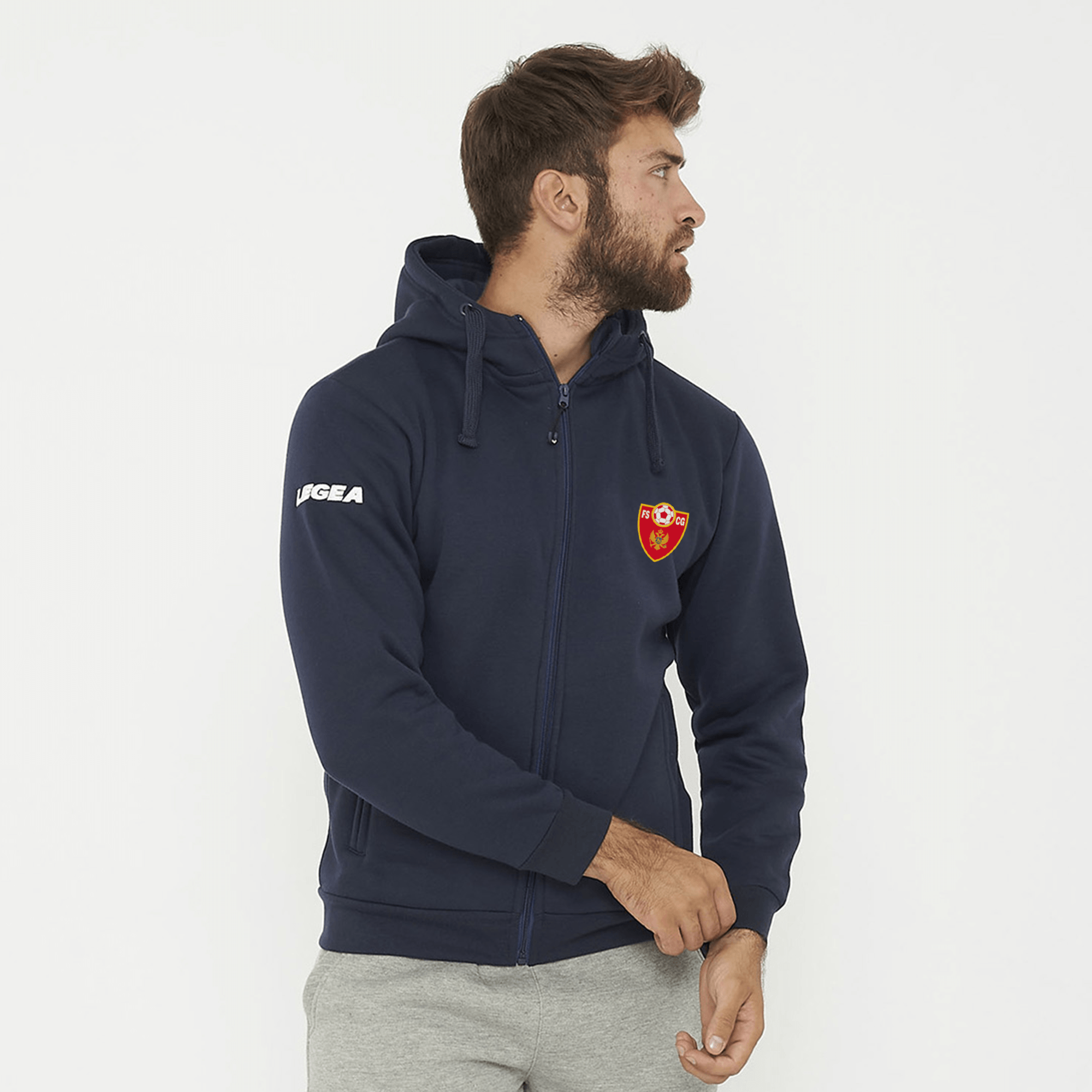 Felpa con cappuccio e zip blu - Montenegro