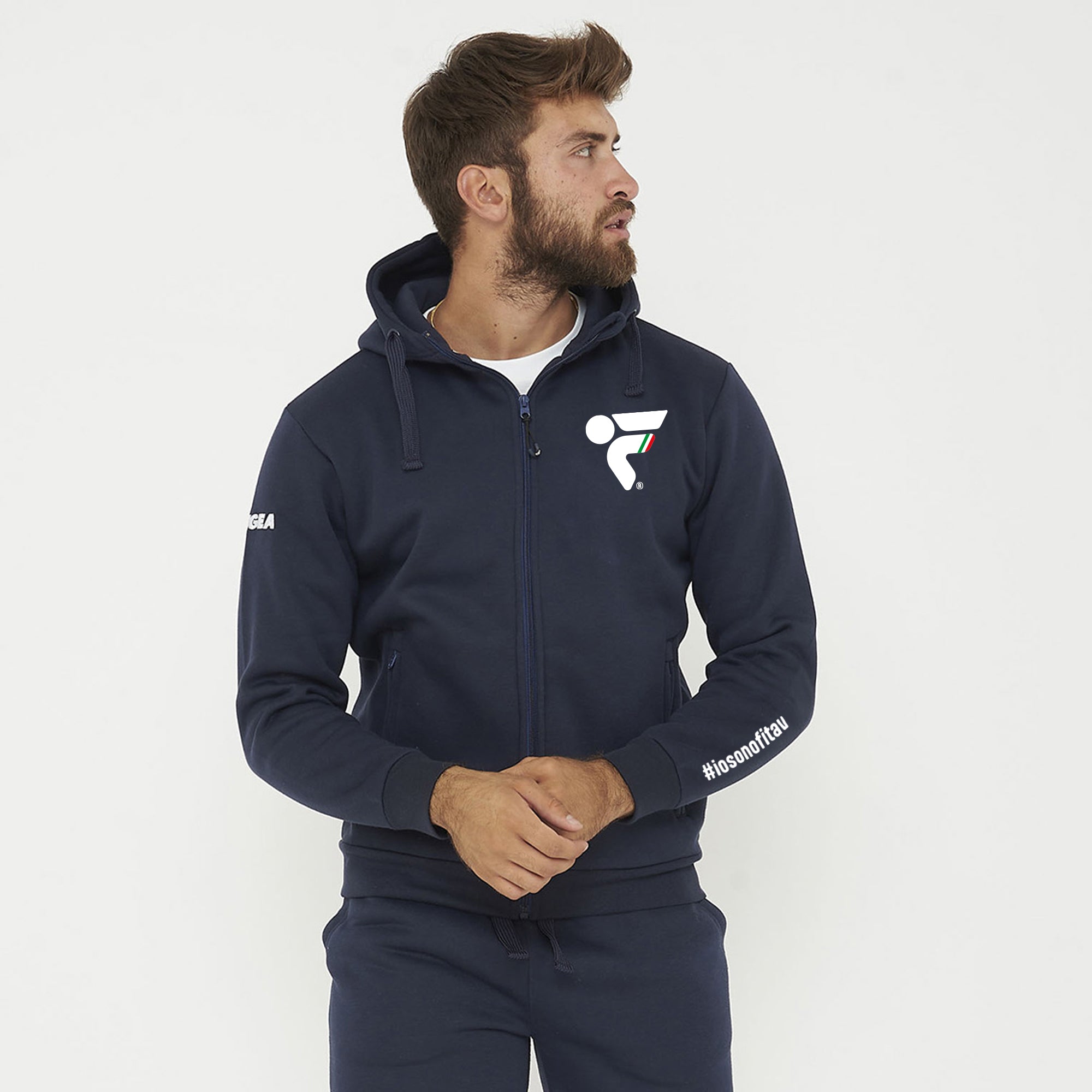 Felpa con zip e cappuccio felpata - Fitav