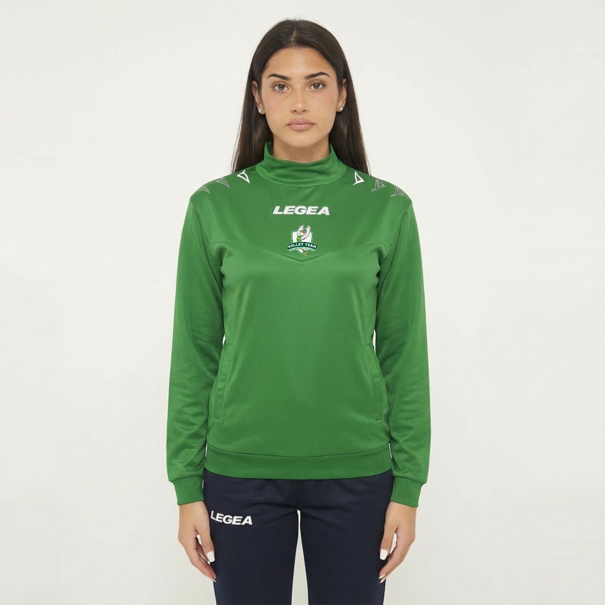 Hoge kraag trainingsjack groen - Volley Team San Giacomo
