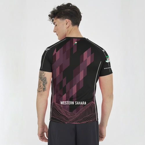 Camiseta Special Saharaui - negra y fucsia fluorescente