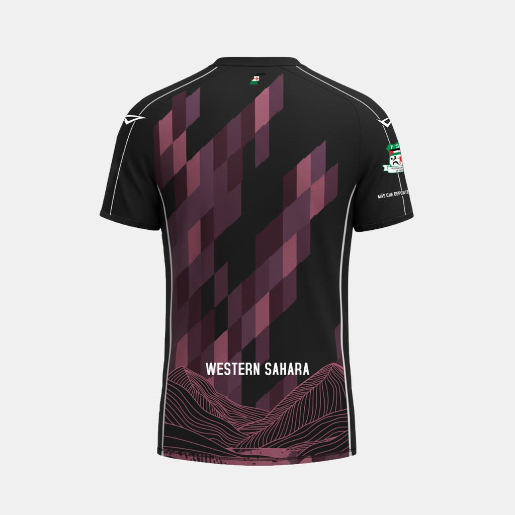 Camiseta Special Saharaui - negro y fucsia fluorescente