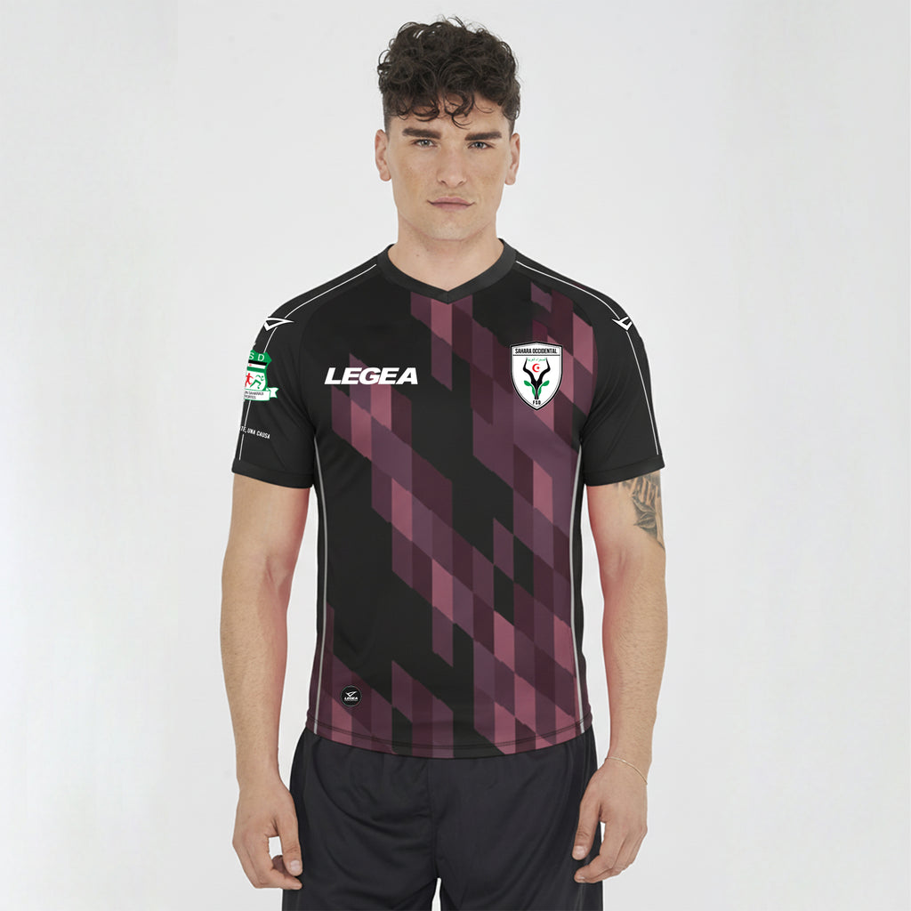 Camiseta Special Saharaui - negro y fucsia fluorescente