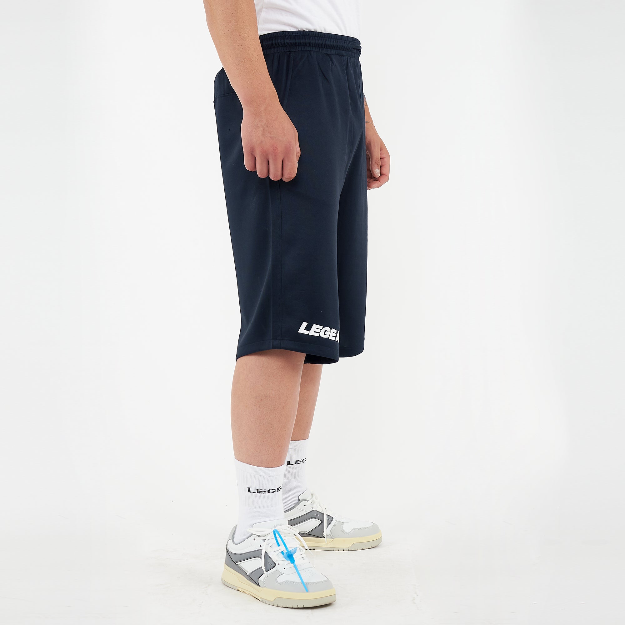 Bermuda outdoor en polyester avec poches fonctionnelles bleues