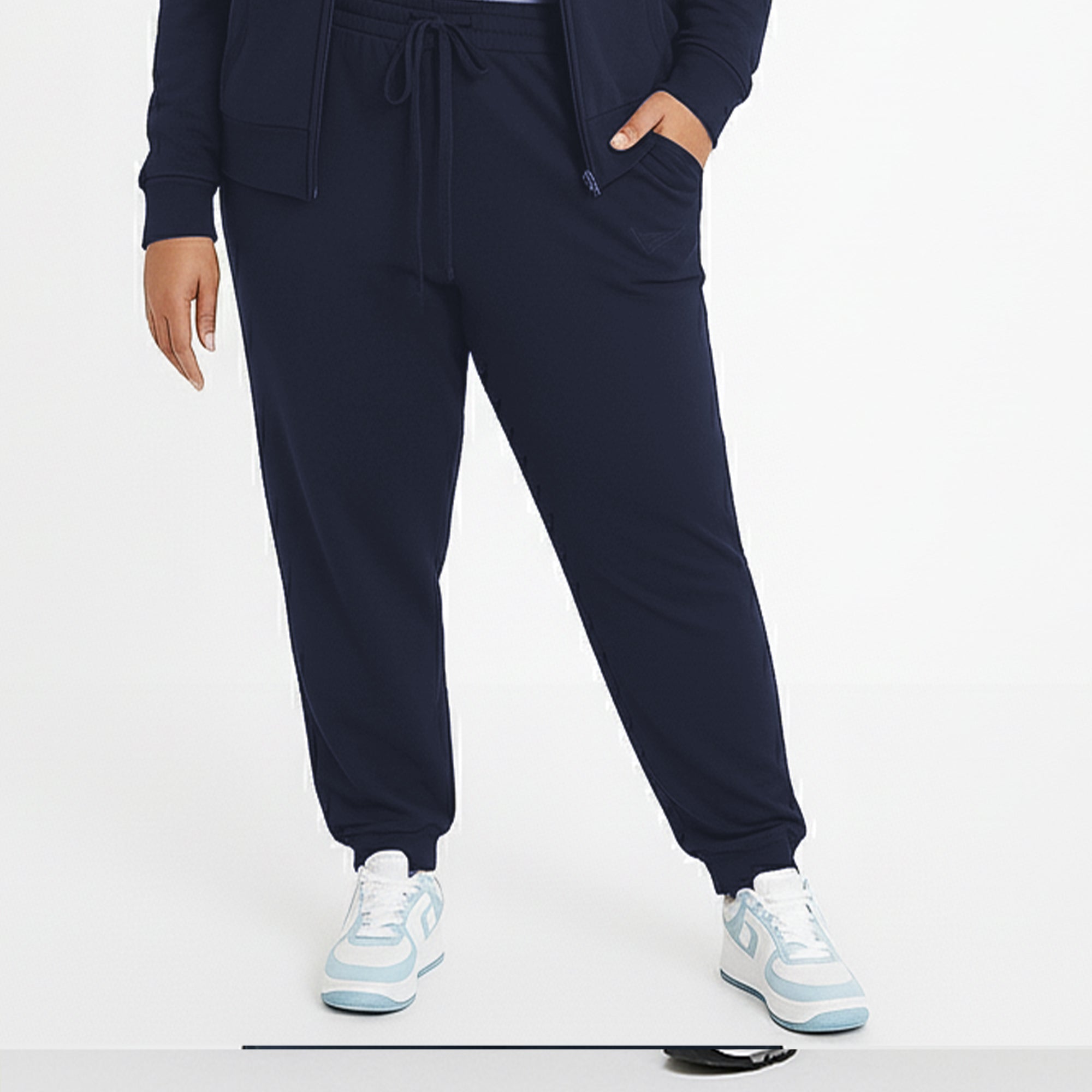 Pantalones de chándal ajustados de algodón - talla grande