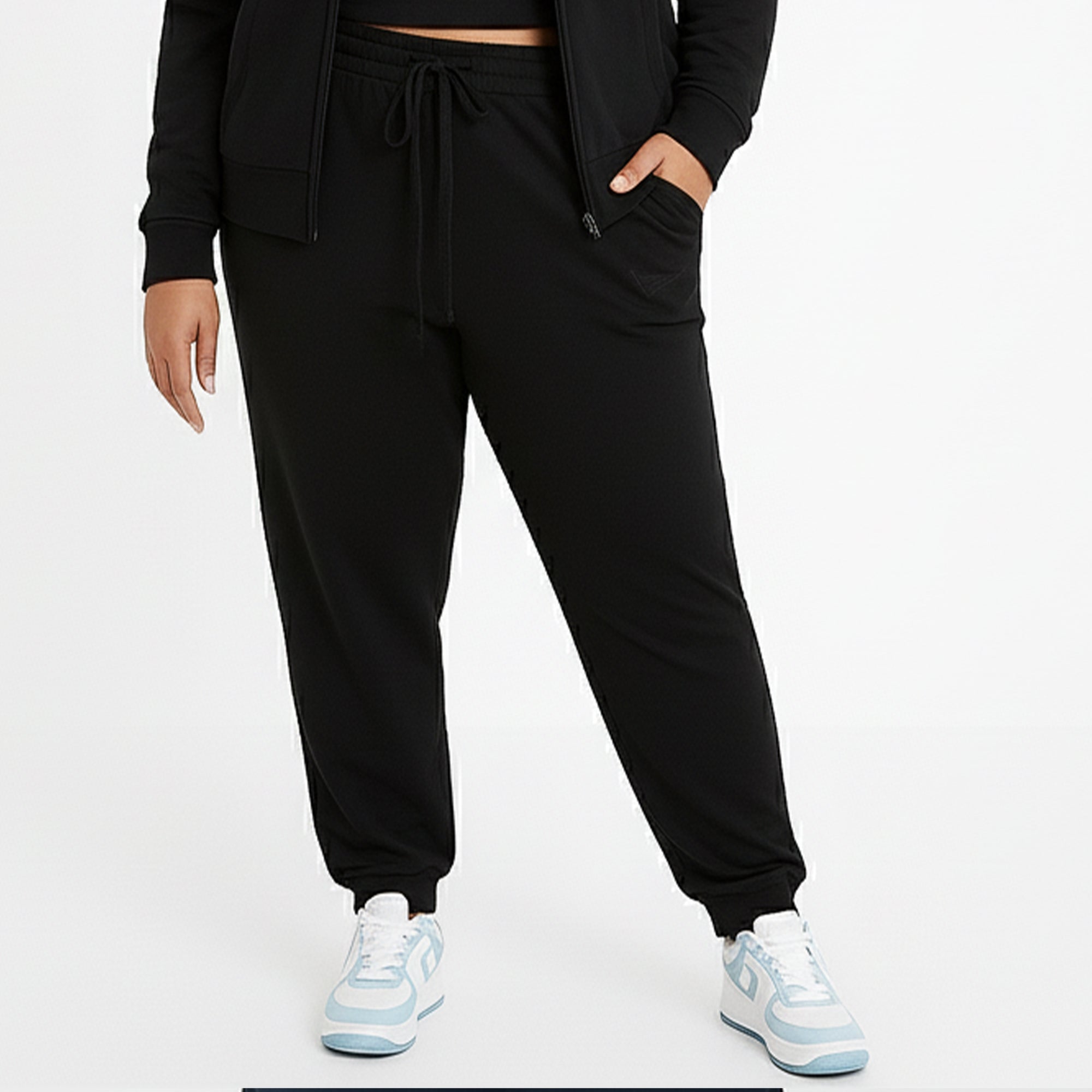 Pantalones de chándal ajustados de algodón - talla grande