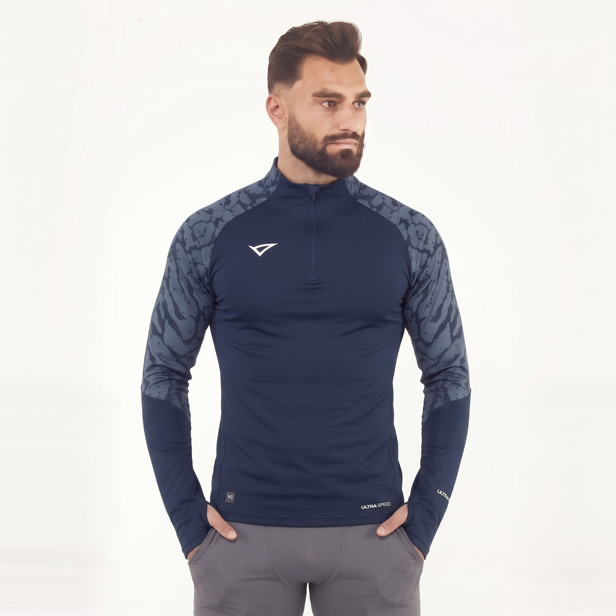 Giacca sportiva con mezza zip e passapollice Bristol